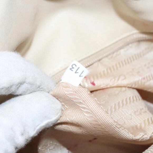 PRADA Shoulder Bag Leather Beige Auth - Picture 3 of 15